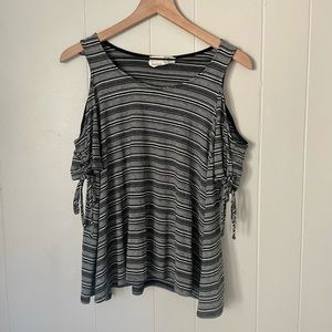 Everleigh striped cut out blouse